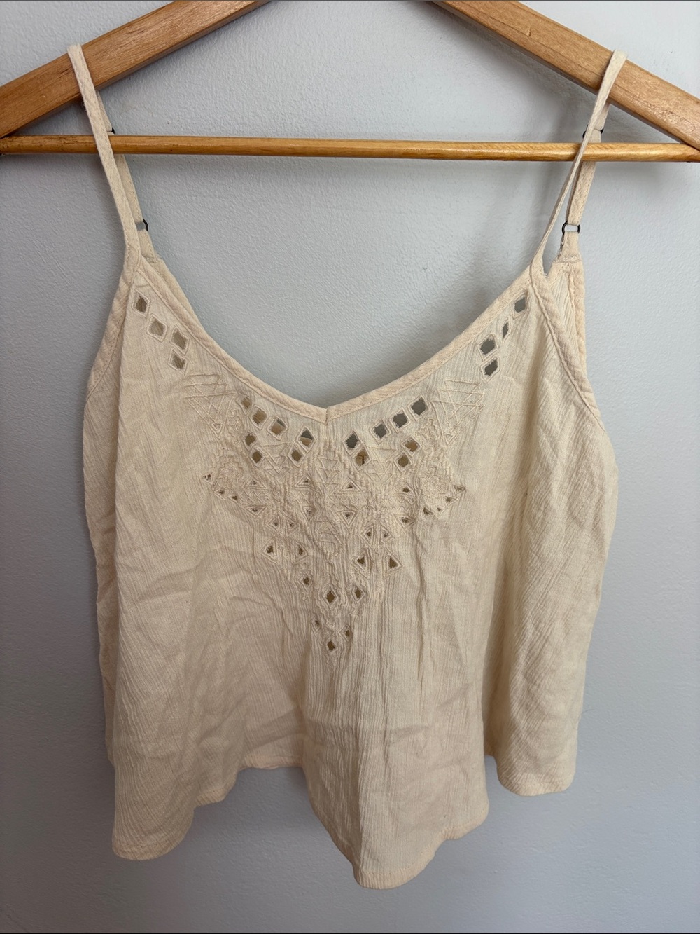 Billabong Cream Embroidered V‑Neck Camisole